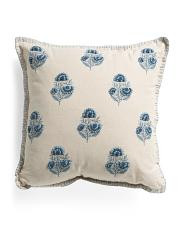 14x24 embroidered floral block printed pillow | TJ Maxx