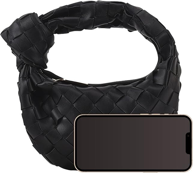 JYG Knoted Woven Handbag for Women Fashion Designer Ladies Hobo Bag Bucket Purse Faux Leather | Amazon (US)