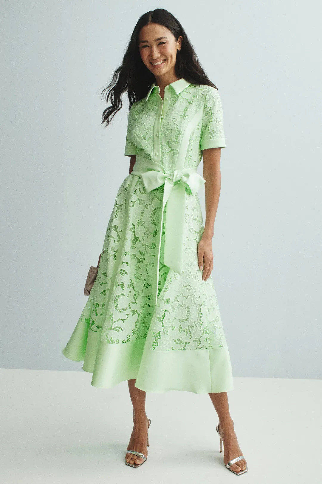 Belted Lace Shirt Dress | Rent the Runway