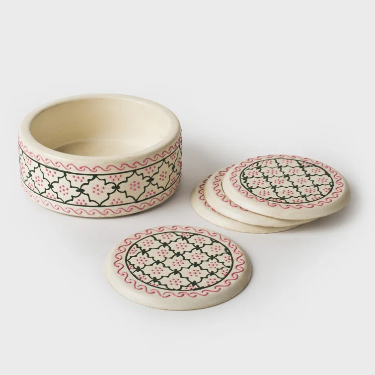 Mehndi Coaster Set with Holder | Wayfair North America