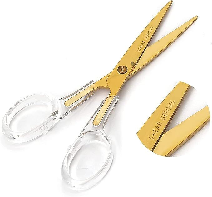 MESMOS Gold Scissors for Office - Cute Scissors for Desk - Acrylic Scissors - Pretty Scissors - B... | Amazon (US)