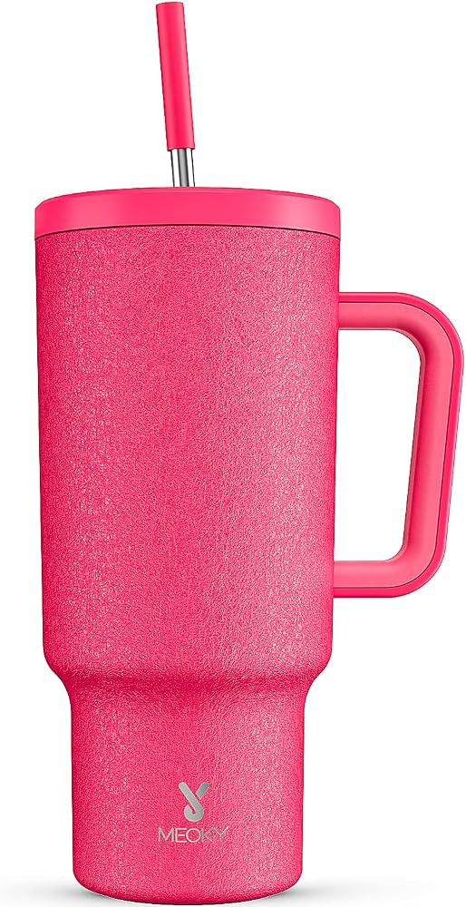 Meoky 40oz Tumbler with Handle, Leak-proof Lid and Straw, Stainless Steel Travel Mug, Insulated C... | Amazon (US)