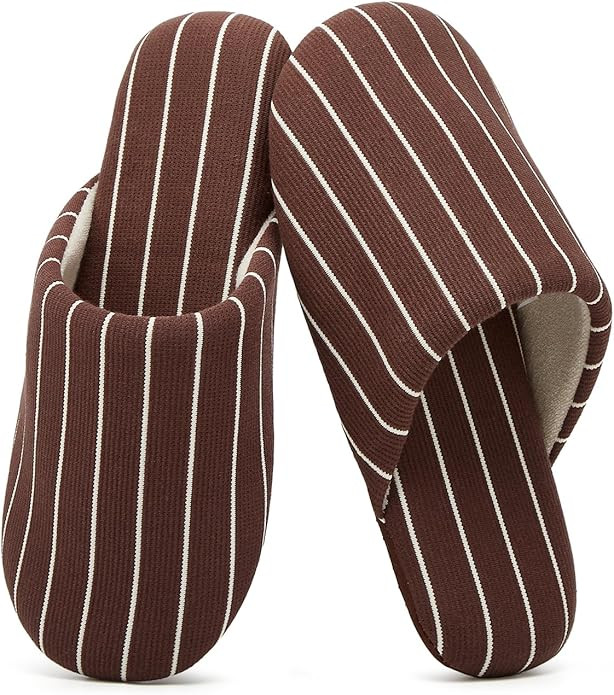 Epsion Linen Slippers for Women Japanese Style House Shoes Fleece Lining Soft Sole Anti-Skid | Amazon (US)