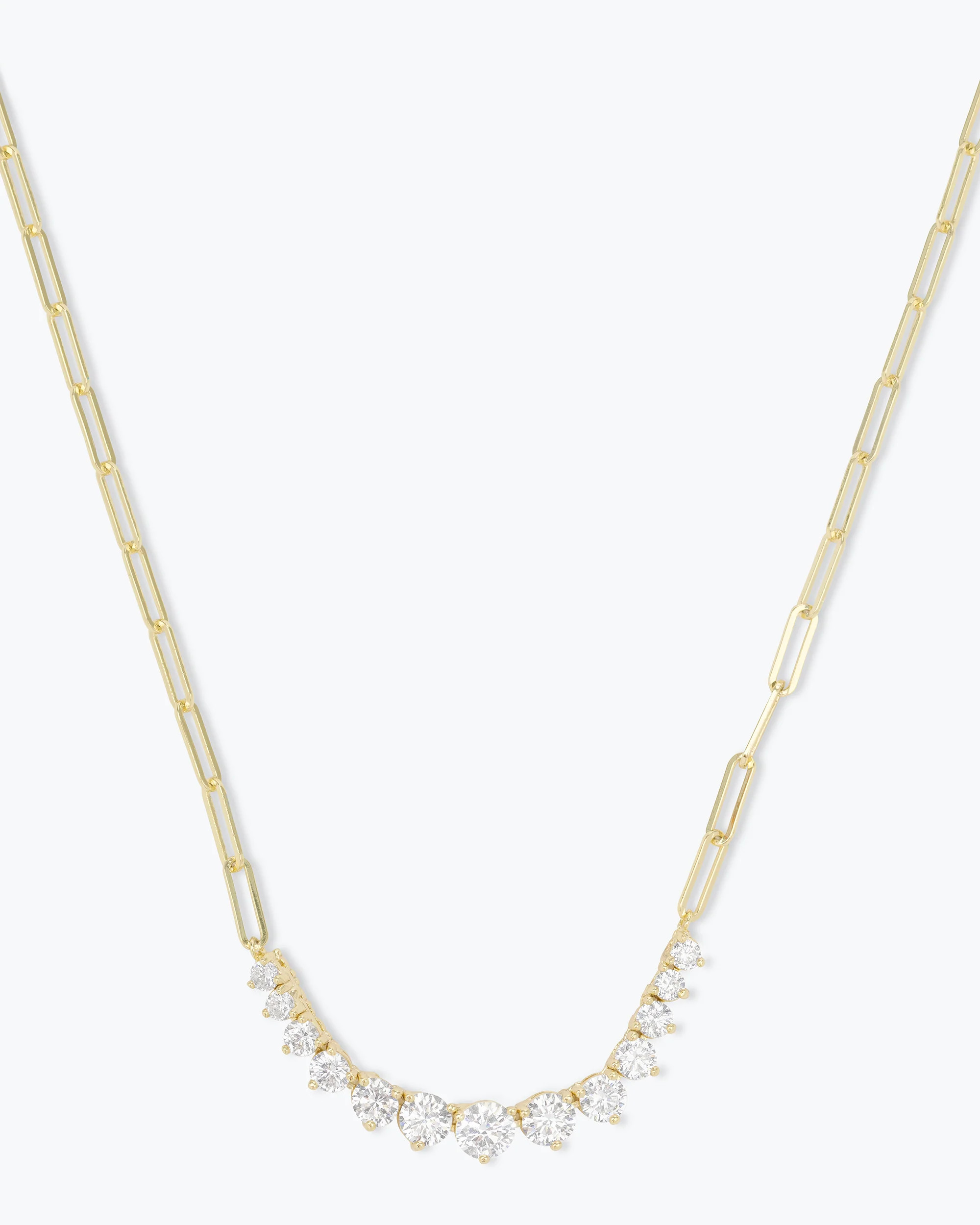 Not Your Basic Graduated Samantha Tennis Necklace - Gold|White Diamondettes | Melinda Maria Jewelry