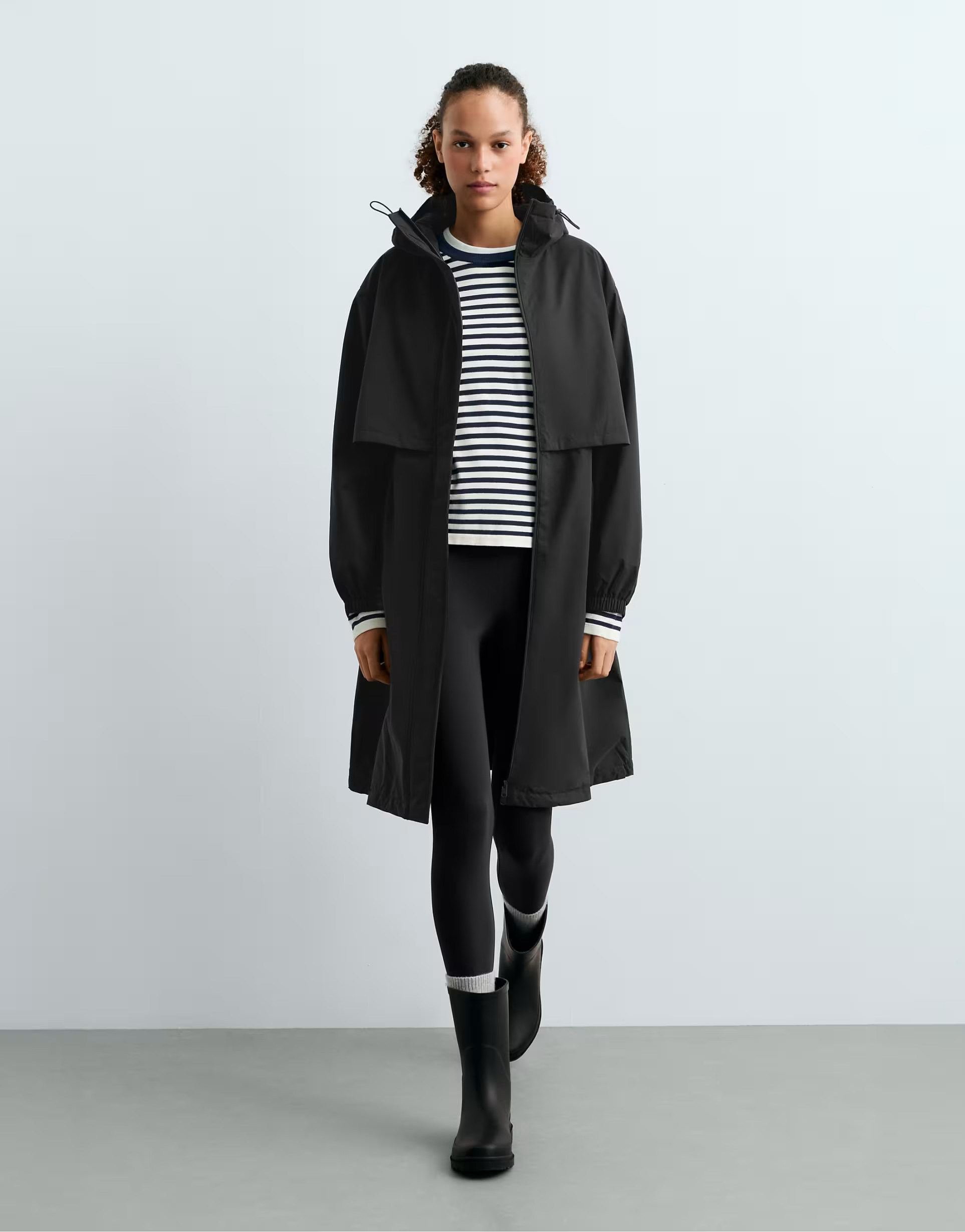 OYSHO Fellex\u00ae aerogel waterproof long padded jacket in black | ASOS (Global)