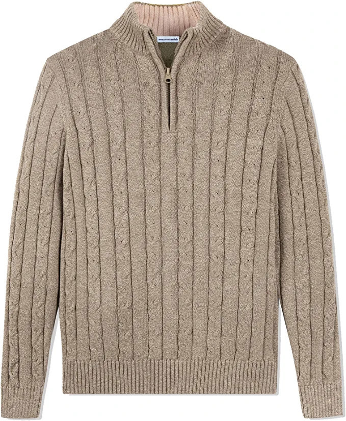 Amazon Essentials 1/4 Zip Casual Cable Knit Long Sleeve Pullover Sweater for Boys | Amazon (US)