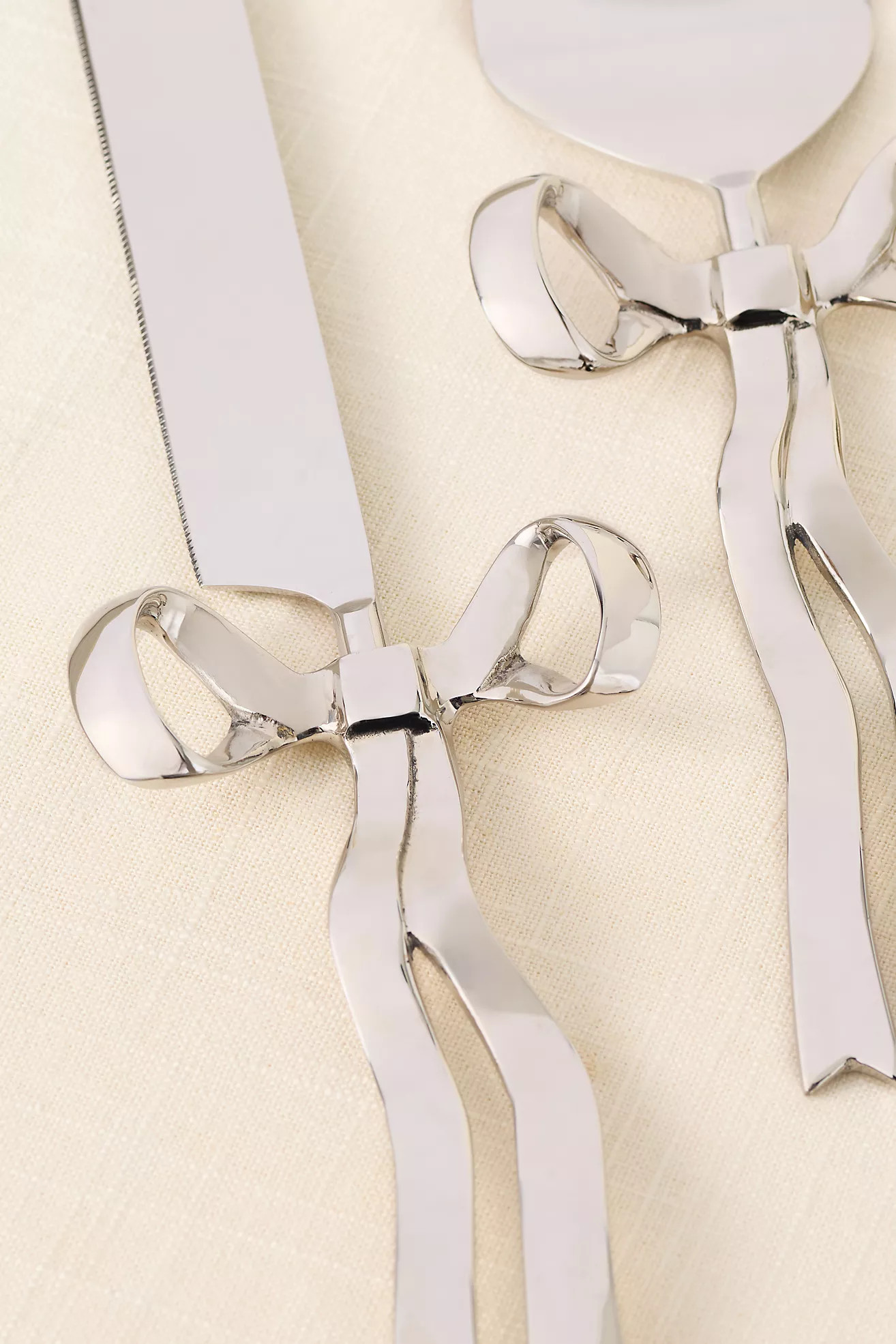Benedita Stainless Steel Bow Cake Serve Set | Anthropologie (US)