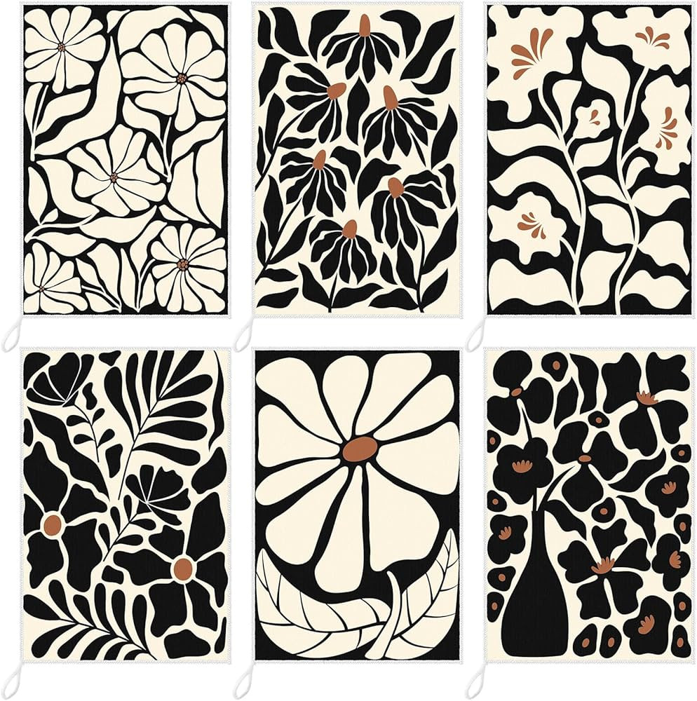 Breling Set of 6 Kitchen Towels Vintage Themed Dish Towel Bathroom Decorative Rustic Cloths Tea T... | Amazon (US)