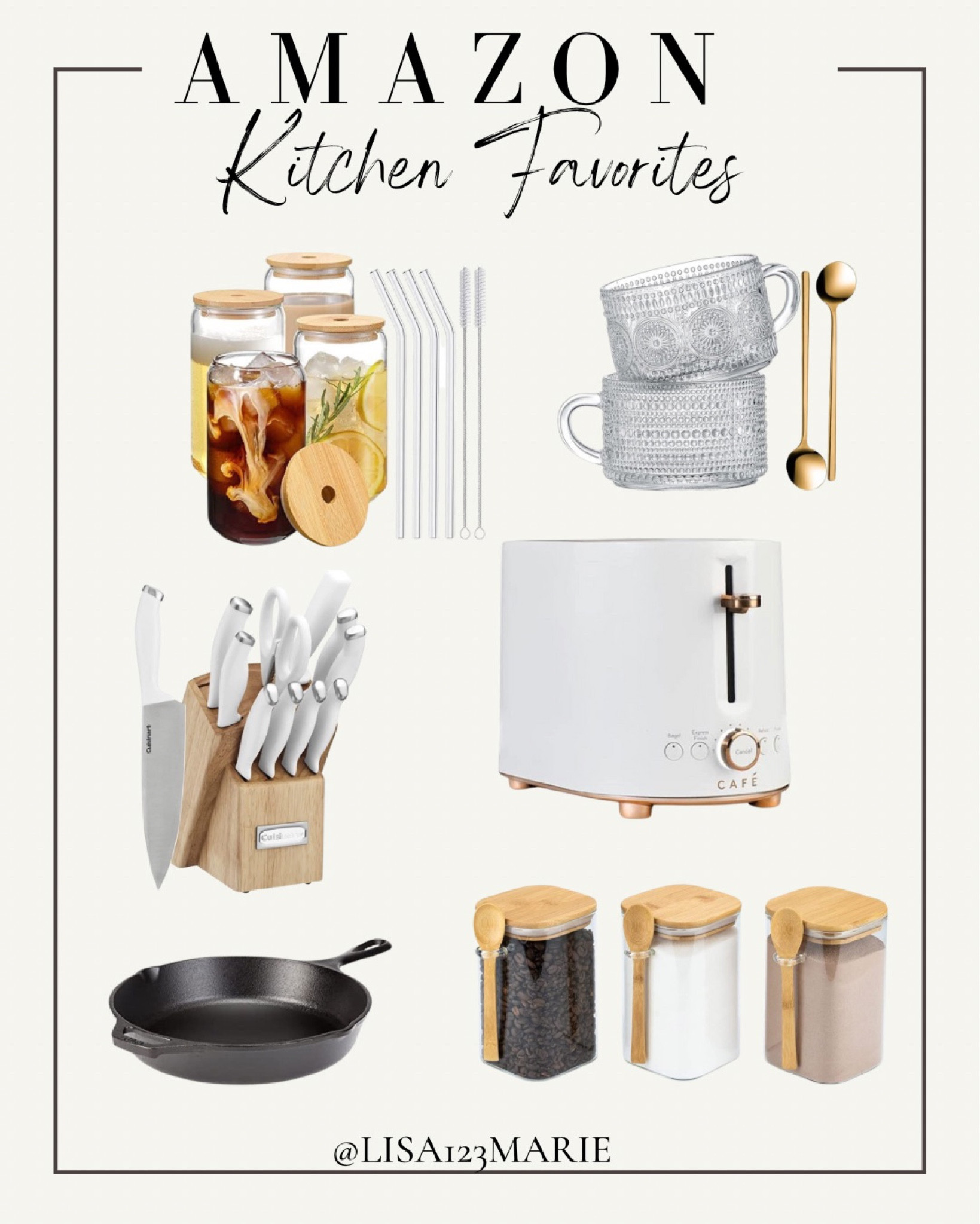 Amazon kitchen favorites. Amazon coffee glasses. White toaster. Cast iron skillet. Amazon organization. Amazon kitchen organization. Amazon coffee mugs.

#LTKhome #LTKfamily #LTKunder50