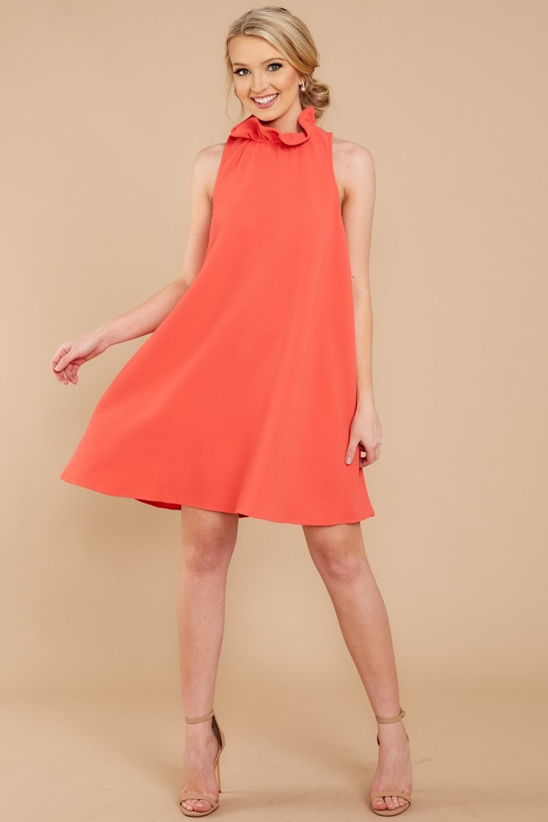 Seeing Sunbeams Coral Orange Dress | Red Dress 