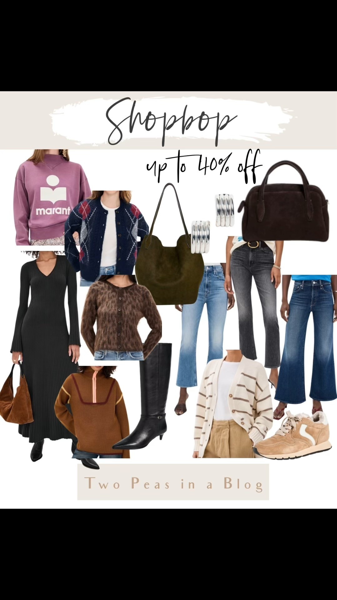 Shopbop sale. Up to 40% off. 3 days only. Fall fashion. 

#LTKSaleAlert #LTKOver40 #LTKSeasonal