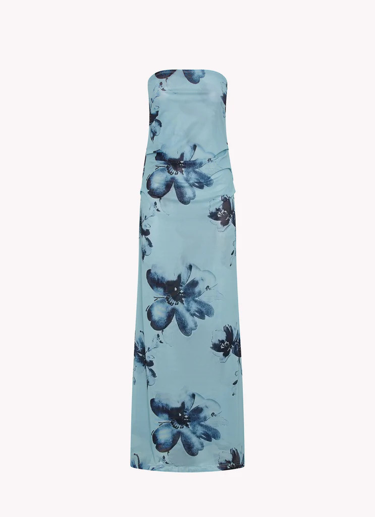 Field Of Dreams Maxi Dress - Blue Black Floral | Peppermayo (Global)