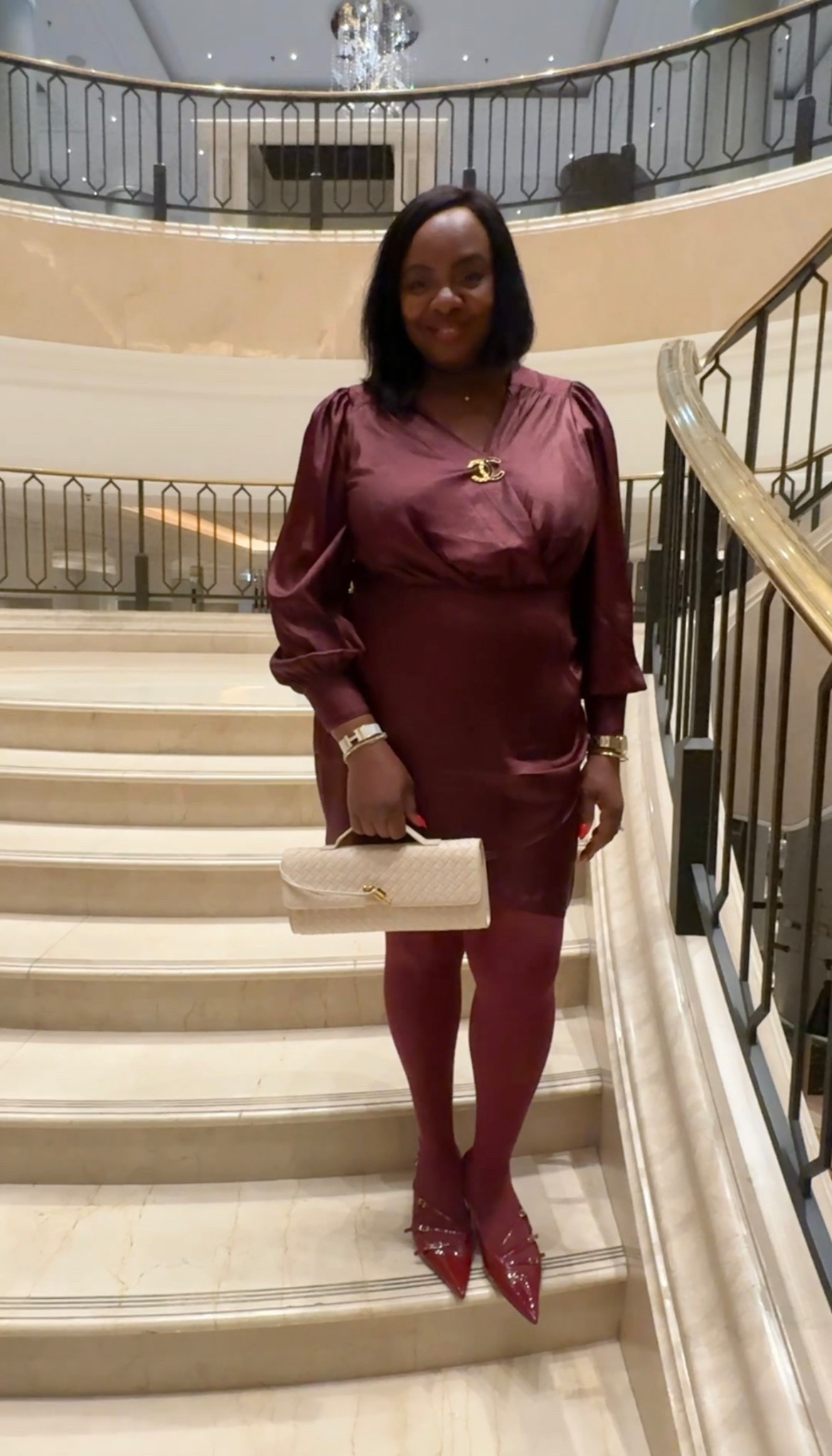 Wore this lovely dress to dinner in Berlin. It’s chic and the mid section is forgiving. Perfect for date night, wedding. It’s also on sale (only $39) I’m wearing a large for reference. Shop the look below. 

Date night dress 

#LTKHoliday #LTKOver40 #LTKSaleAlert