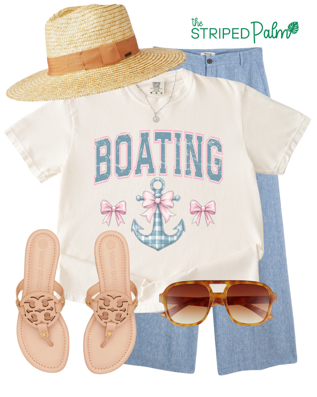 For the girl who pairs sailor knots with satin ribbons 💕⚓️
This seafoam tee is pure pastel perfection—featuring varsity-style BOATING lettering, a gingham anchor, and three soft pink bows that would make even your yacht jealous. It's the ultimate blend of prep and coquette, made for salt-kissed afternoons and dockside daydreams.

Styling tip: Toss it on over white tennis shorts or a pleated mini for that "Hamptons with a hint of sugar" look. 

 

#LTKSummerEdit #LTKOver40 #LTKTravel