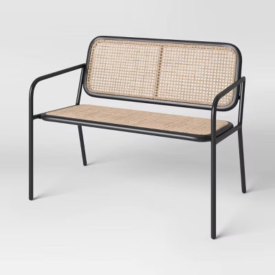 Boda Caning Patio Dining Bench - Brown/Black - Project 62™ | Target