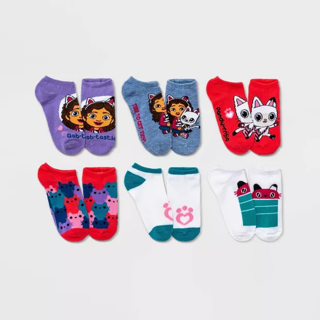 Kids' Gabby's Dollhouse No Show Socks - Blue | Target