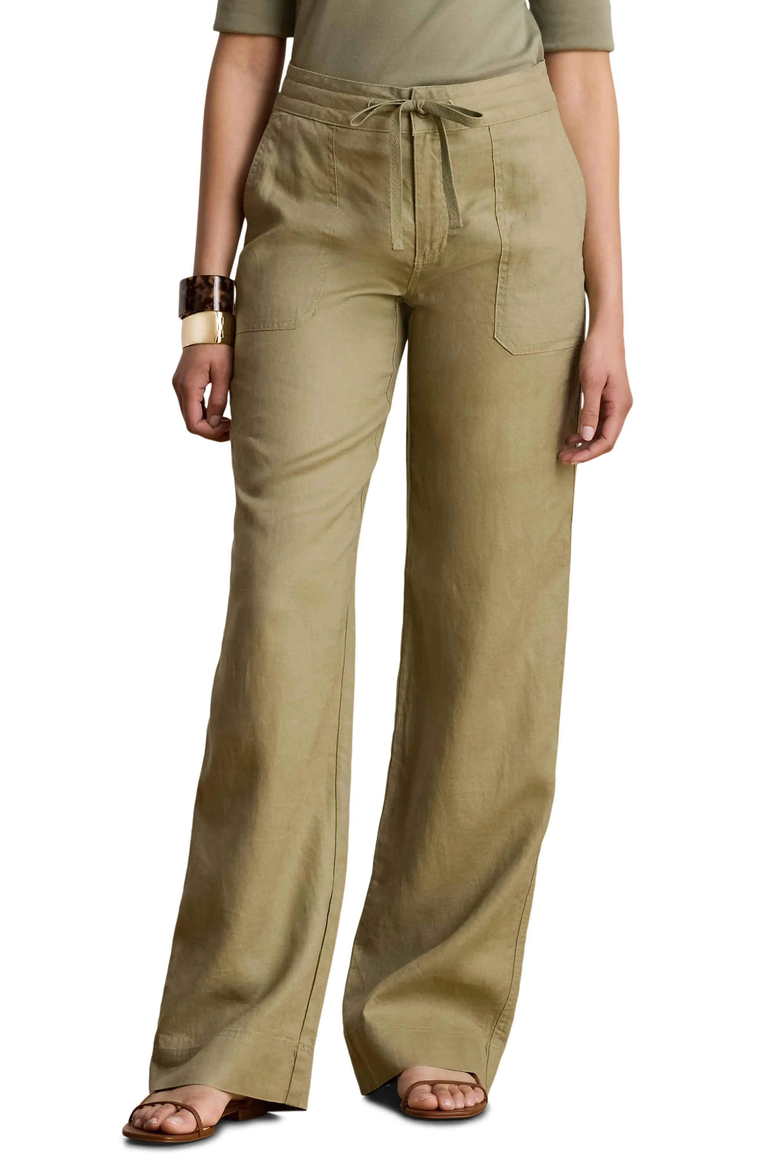 Lauren Ralph Lauren Linen Wide Leg Pants (Women) | Nordstrom | Nordstrom