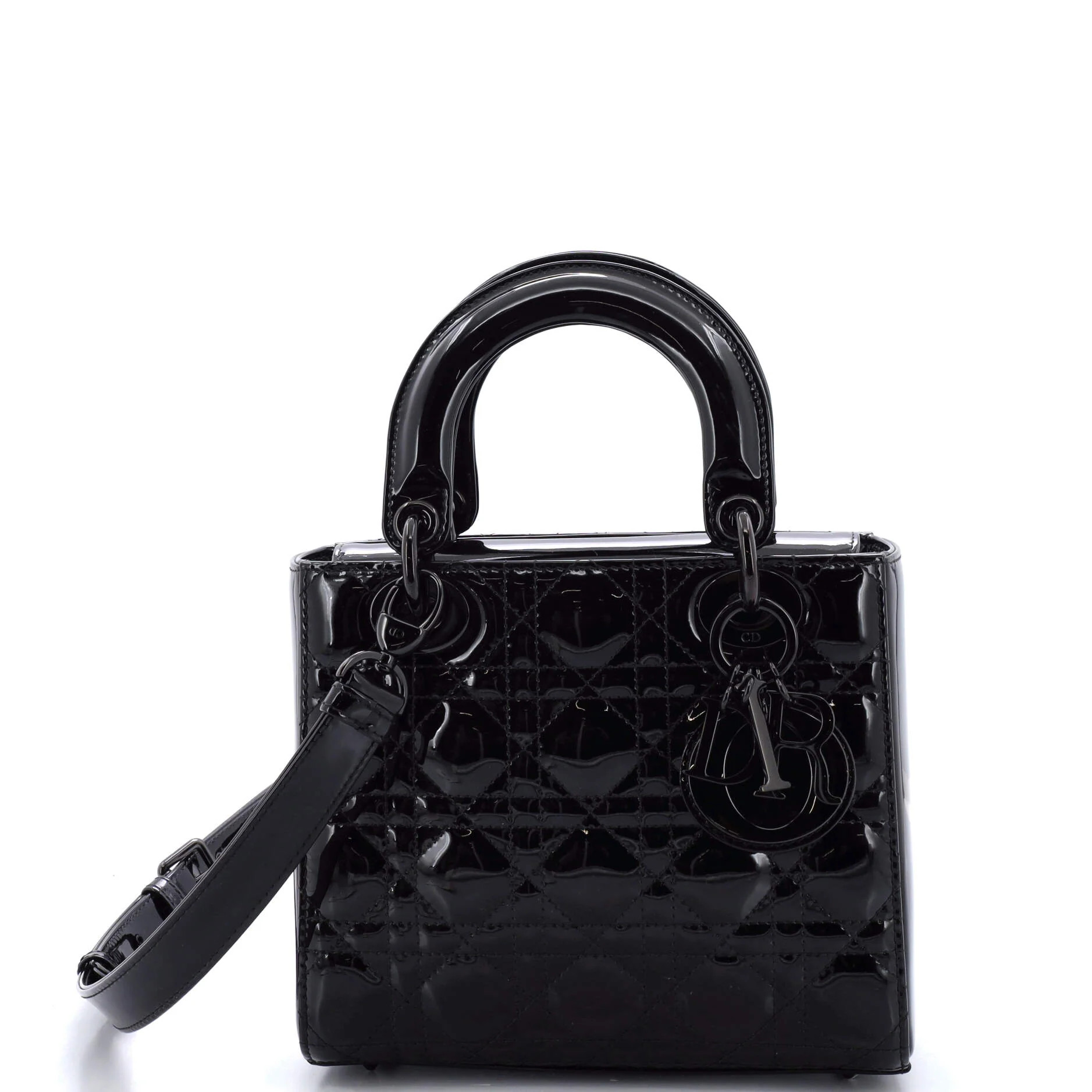 Lady Dior Bag Cannage Quilt Patent Small | Shop Simon