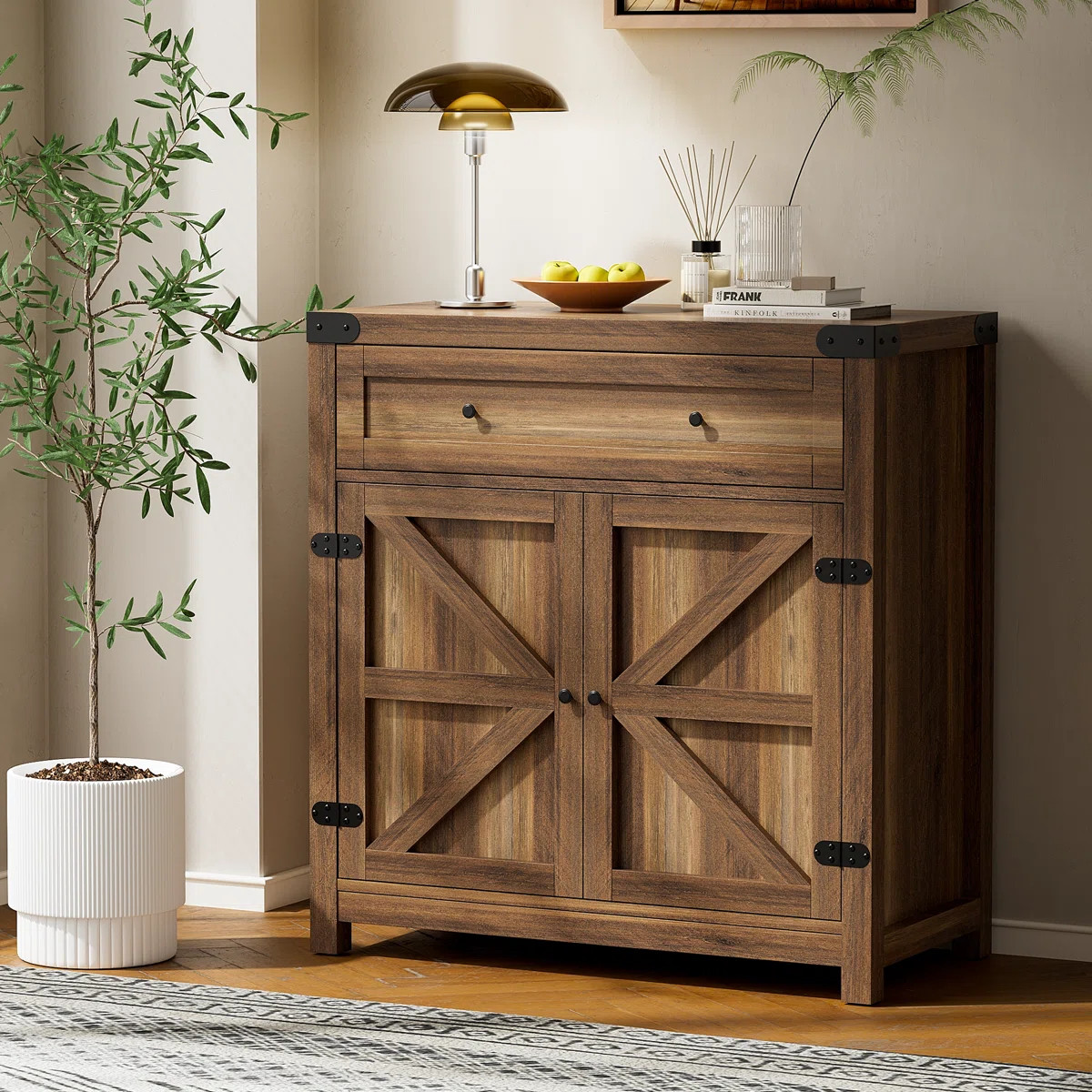 33.46" H Wood 2-Door Accent Cabinet with 1 Drawer | Wayfair North America