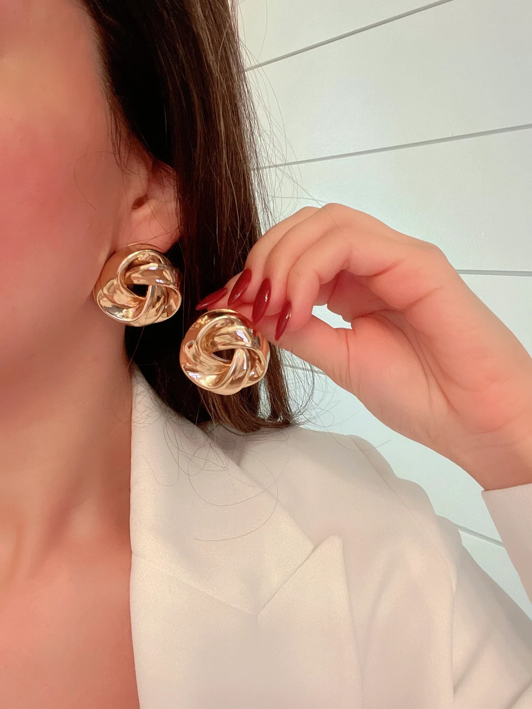 Large Love Knot Twisted Earrings, Knot Stud Earrings,love Knot Earrings,runway Statement Earrings... | Etsy (US)