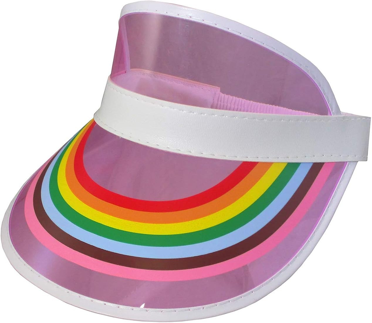 Clear Colored Plastic Sun Visor Rainbow Tennis Beach Vegas Dealer Golf Hats | Amazon (US)
