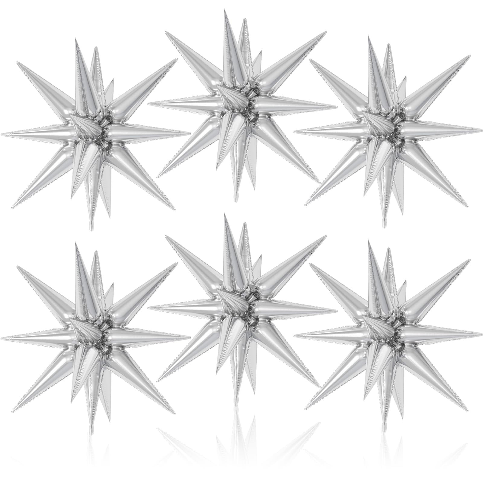 6PCS Star Balloons, 22Inch Large Silver Star Balloon Foil Balloons Party Balloon for Birthday Gra... | Amazon (US)