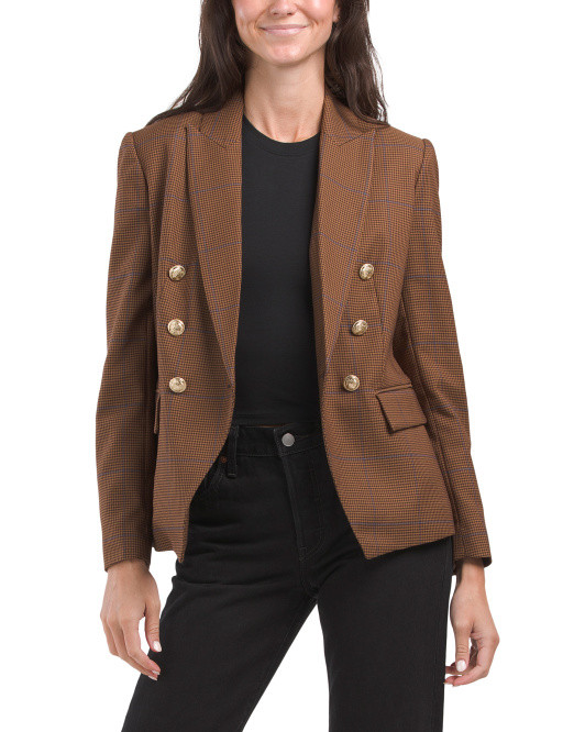 Long Sleeve Button Front Blazer With Flap Pockets | TJ Maxx