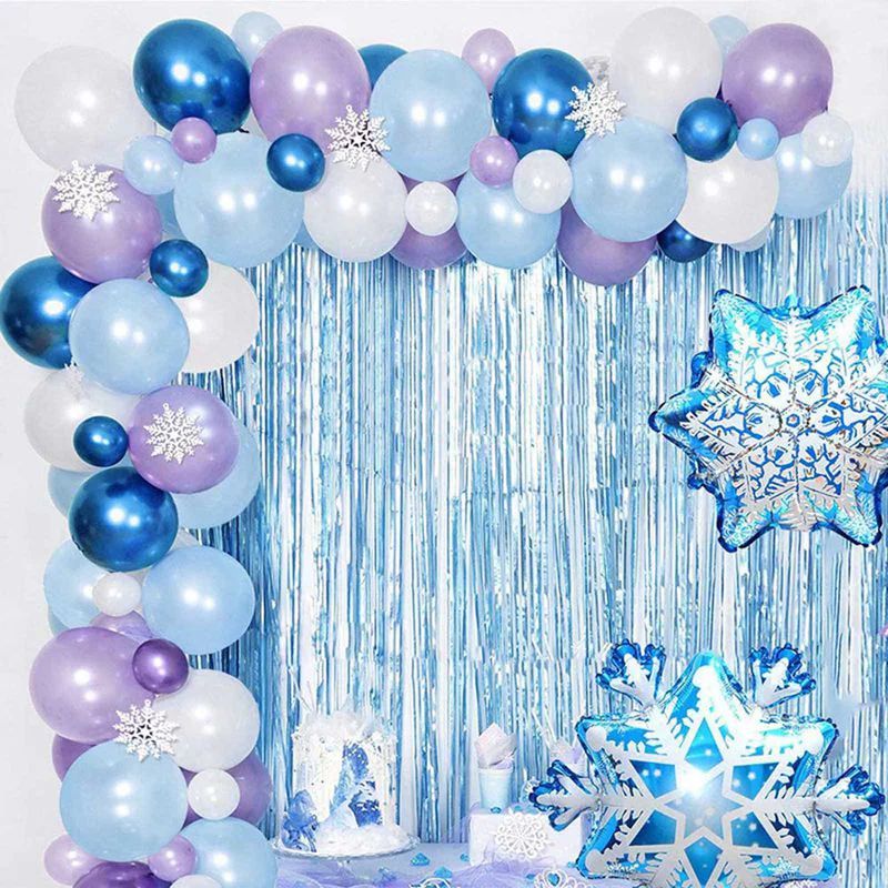 PWFE Frozen Birthday Party Supplies Frozen Theme Balloon Sets Snowflake Aluminum Film BallooHappy... | Walmart (US)