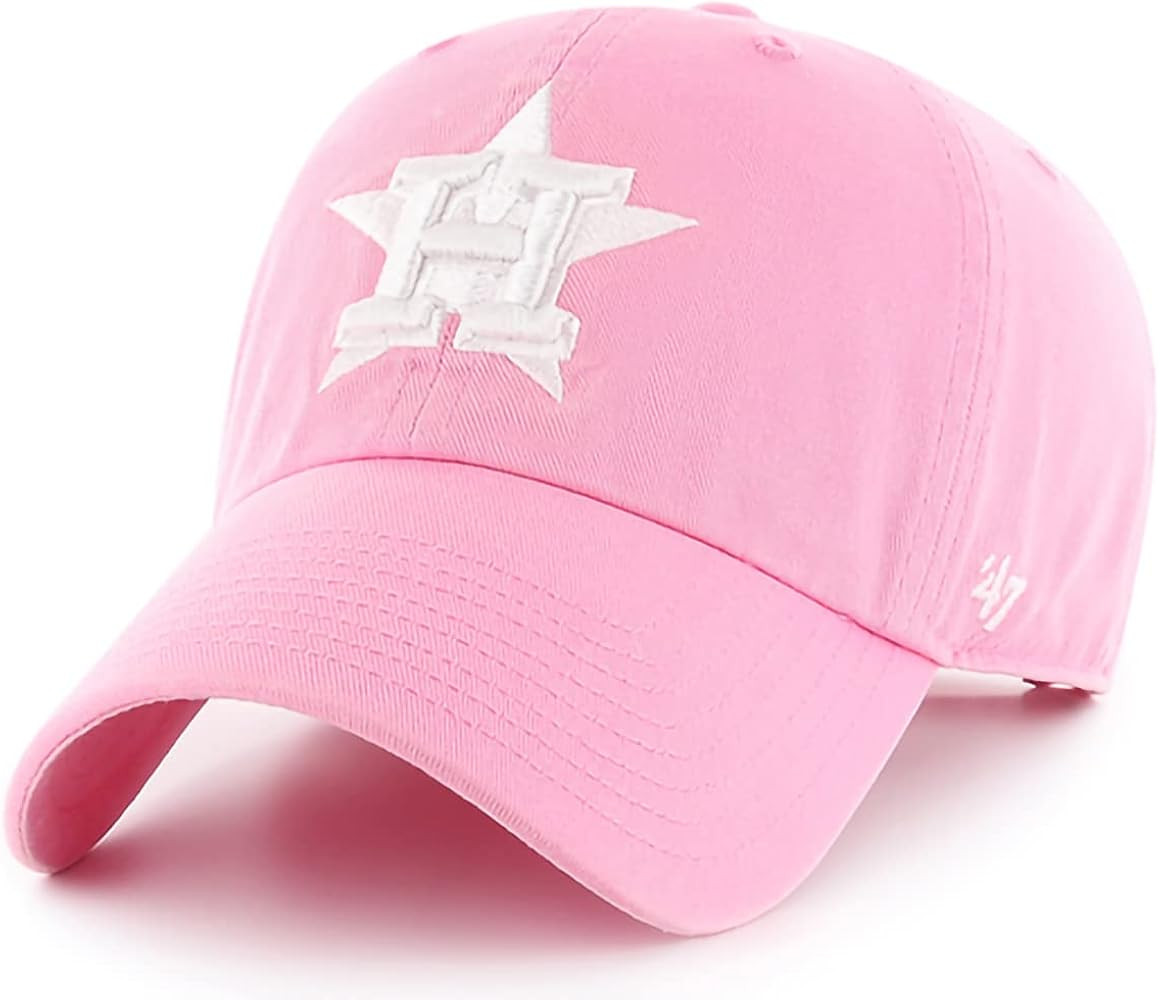'47 MLB Rose Clean Up Adjustable Hat, Women's One Size Fits All (Houston Astros Rose Pink) | Amazon (US)