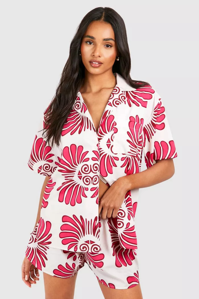 Tall Short Sleeve Shirt And Shorts Co-ord | boohoo (US & Canada)