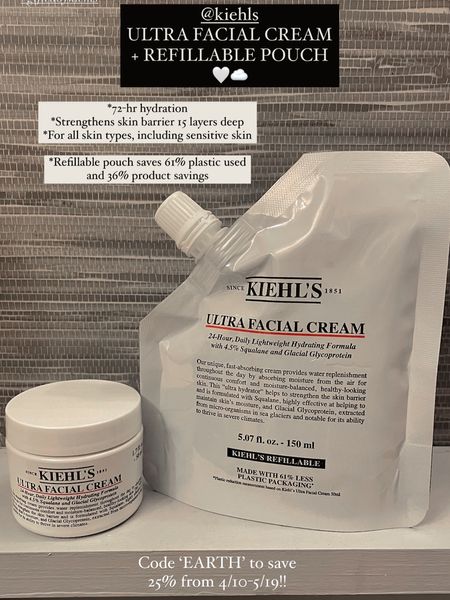 Kiehl’s Ultra Face Cream + Refillable Pouch!! Code ‘EARTH’ to save 25% from 4/10-5/10! Follow @hollyjoannew for beauty and deals!! So happy you’re here babe!! Xx

Face Cream | Moisturizer | Beauty Sale | Beauty Deals | Recyclable Packaging Save Plastic | 72 Hr Hydration | Beauty Gifts | Everyday Skincaree

#LTKsalealert #LTKfindsunder100 #LTKbeauty
