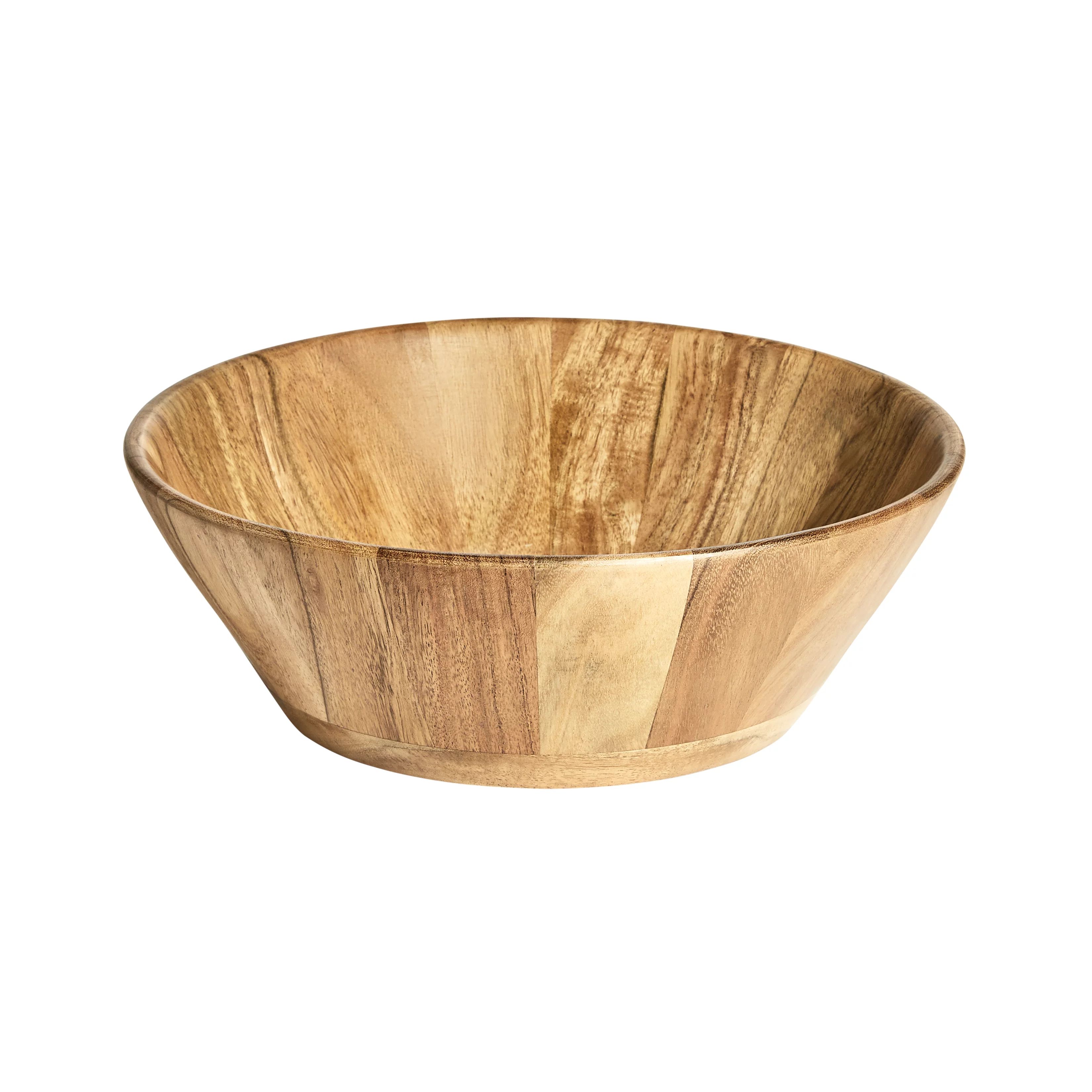 Better Homes & Gardens- Acacia Wood Large Angled Bowl, Natural Finish | Walmart (US)