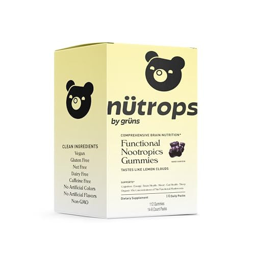 Nutrops Lions Mane Mushroom Gummies for Adults, Functional Nootropics, 14 Day Supply | Amazon (US)