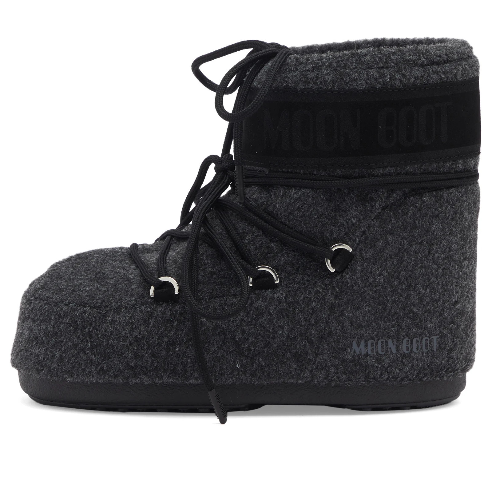 Moon Boot Women's Low Icon Felt in Black Melange, Size UK 10.5 - 12 | END. Clothing | END. Clothing