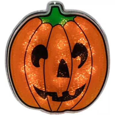 Northlight 13.5" Lighted Orange Jack O' Lantern Halloween Window Silhouette | Belk