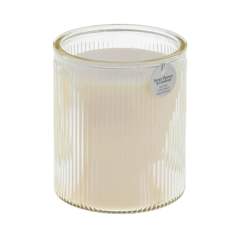 Better Homes & Gardens Salted Coconut and Mahogany Scented 2-Wick 17.1oz Ribbed Jar Candle | Walmart (US)