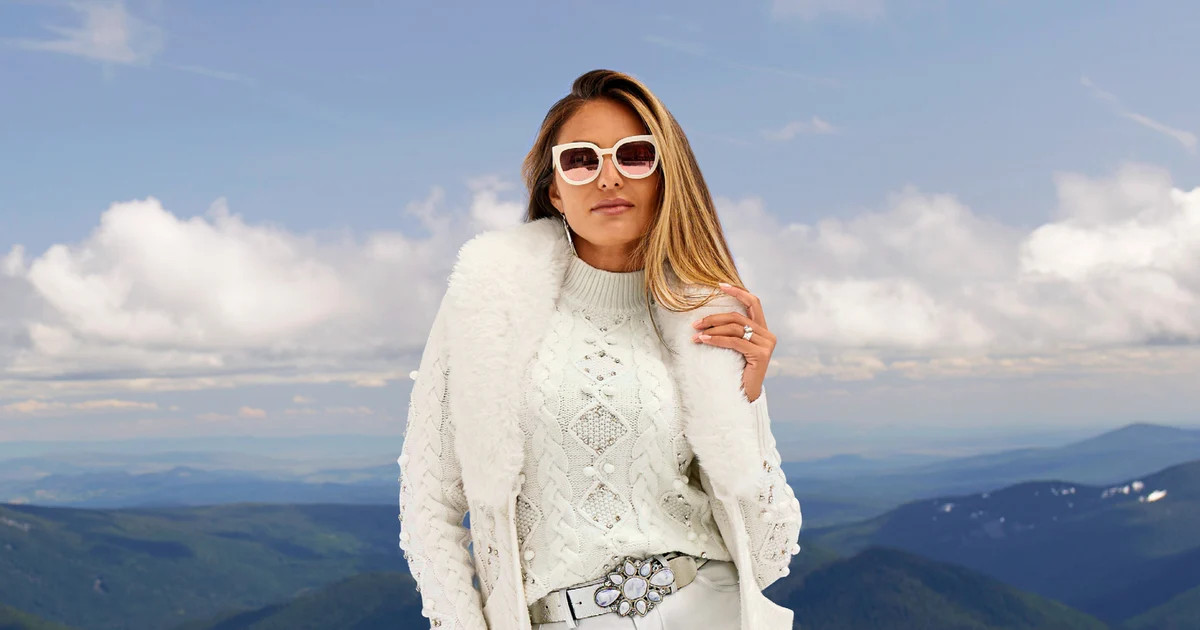 Faux Fur Embellished Cable Duster - Off White | Boston Proper | Boston Proper