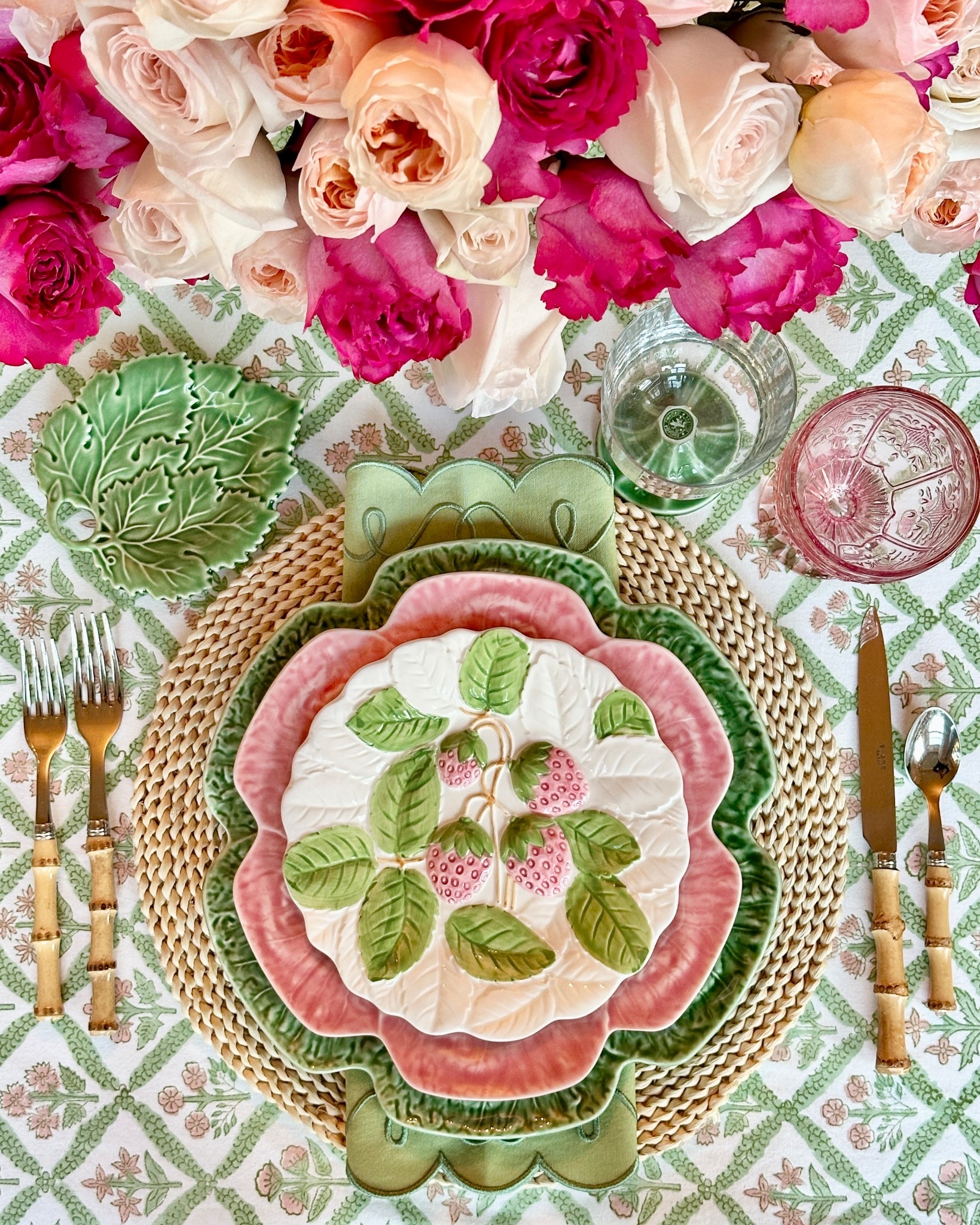 Spring table Mother’s Day table cabbageware cabbage plates bamboo flatware vintage plates vintage majolica garden roses 

#LTKfoodie #LTKHome #LTKSeasonal