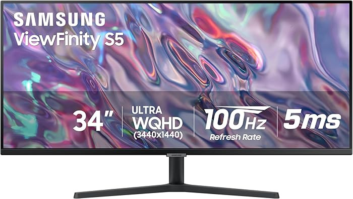 SAMSUNG 34" ViewFinity S50GC Series Ultra-WQHD Monitor, 100Hz, 5ms, HDR10, AMD FreeSync, Eye Care... | Amazon (US)