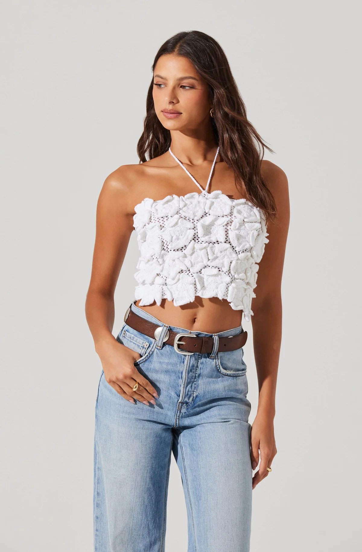 Primula Crochet 3D Floral Top | ASTR The Label (US)