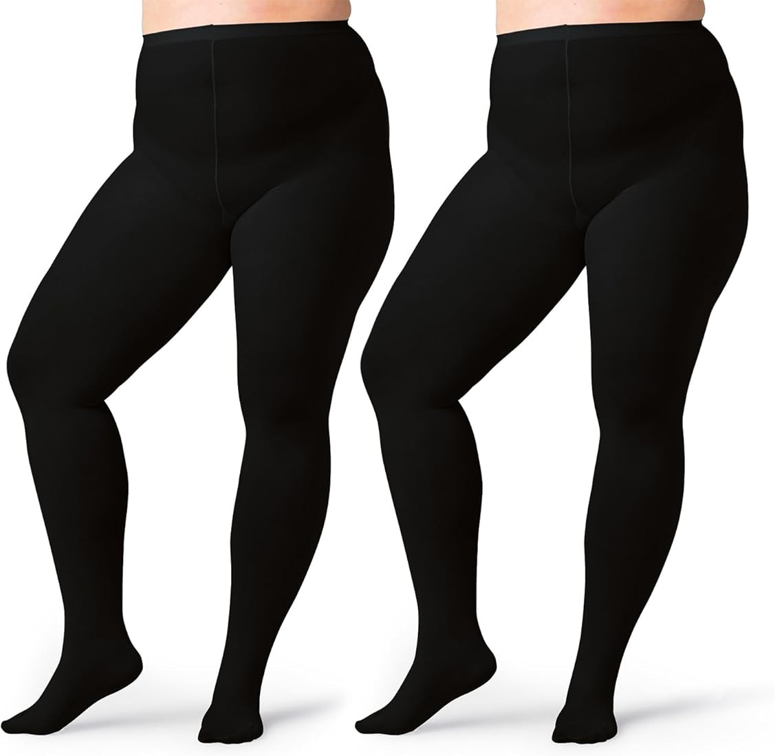 Silky Toes Women's Plus Size Opaque Microfiber Tights- 1 or 2 Pairs, Solid Colored… | Amazon (US)