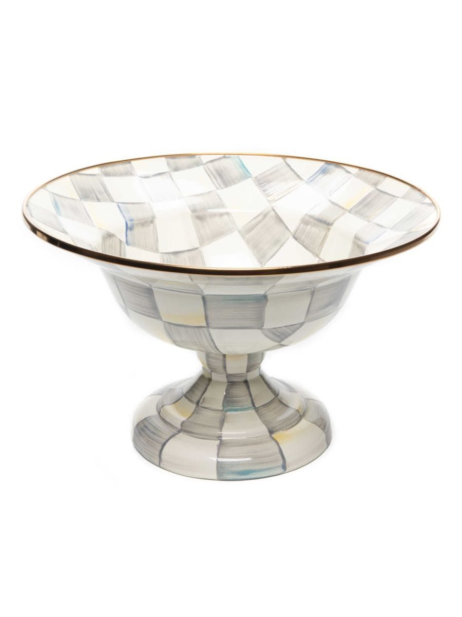 Sterling Check Enamel Compote | Saks Fifth Avenue