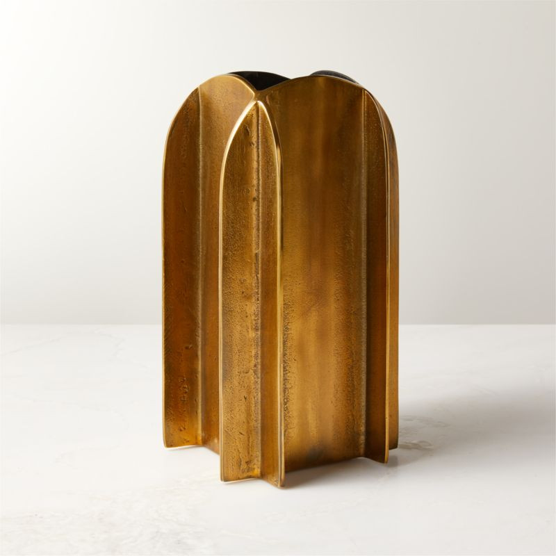 HInge Modern HInge Brass Vase + Reviews | CB2 | CB2