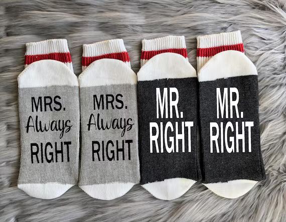 Anniversary Socks-anniversary Gifts-mrs Always Right-mr | Etsy | Etsy (US)
