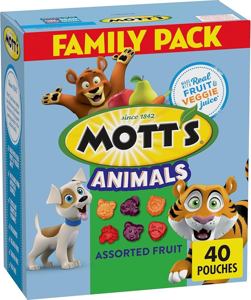 Mott's Fruit Flavored Snacks, Animals Assorted Fruit, Gluten Free, 40 ct | Amazon (US)