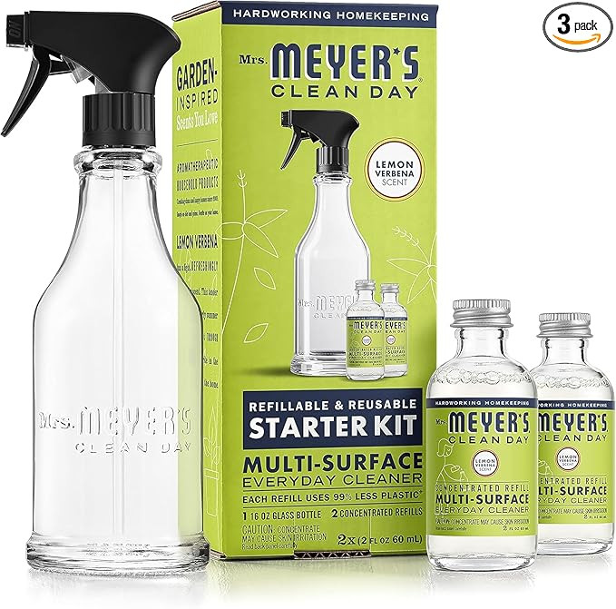 MRS. MEYER'S CLEAN DAY Multi-Surface Cleaner Dispenser and Concentrate Starter Kit, 1 Glass Dispe... | Amazon (US)