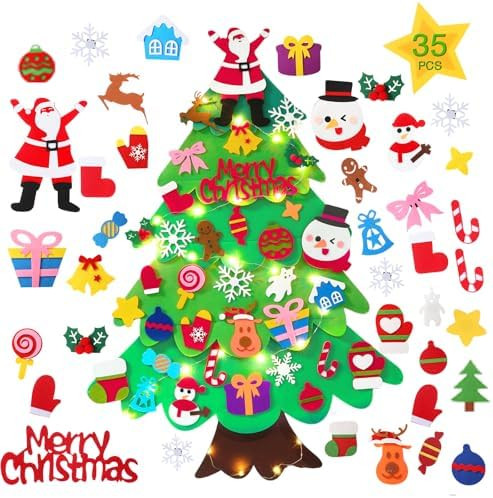 TOBEHIGHER Felt Christmas Tree - 3.4 FT Toddler Christmas Tree for Kids with 35 Ornaments, DIY Xm... | Amazon (US)