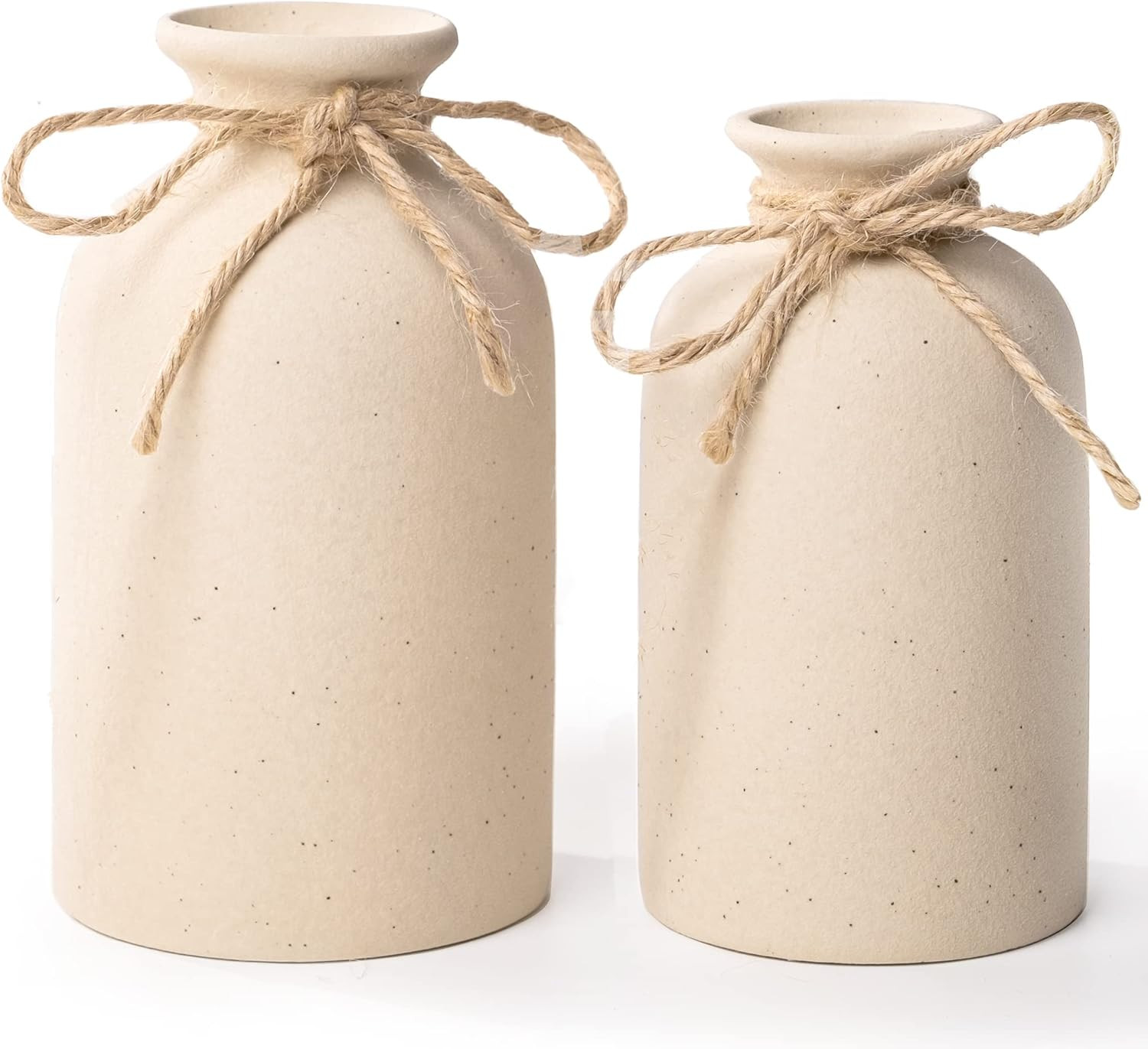 2Pcs Ceramic Decorative Vase, Farmhouse Decor Small Flower Vases Coarse Ceramics Room Home Modern... | Amazon (CA)