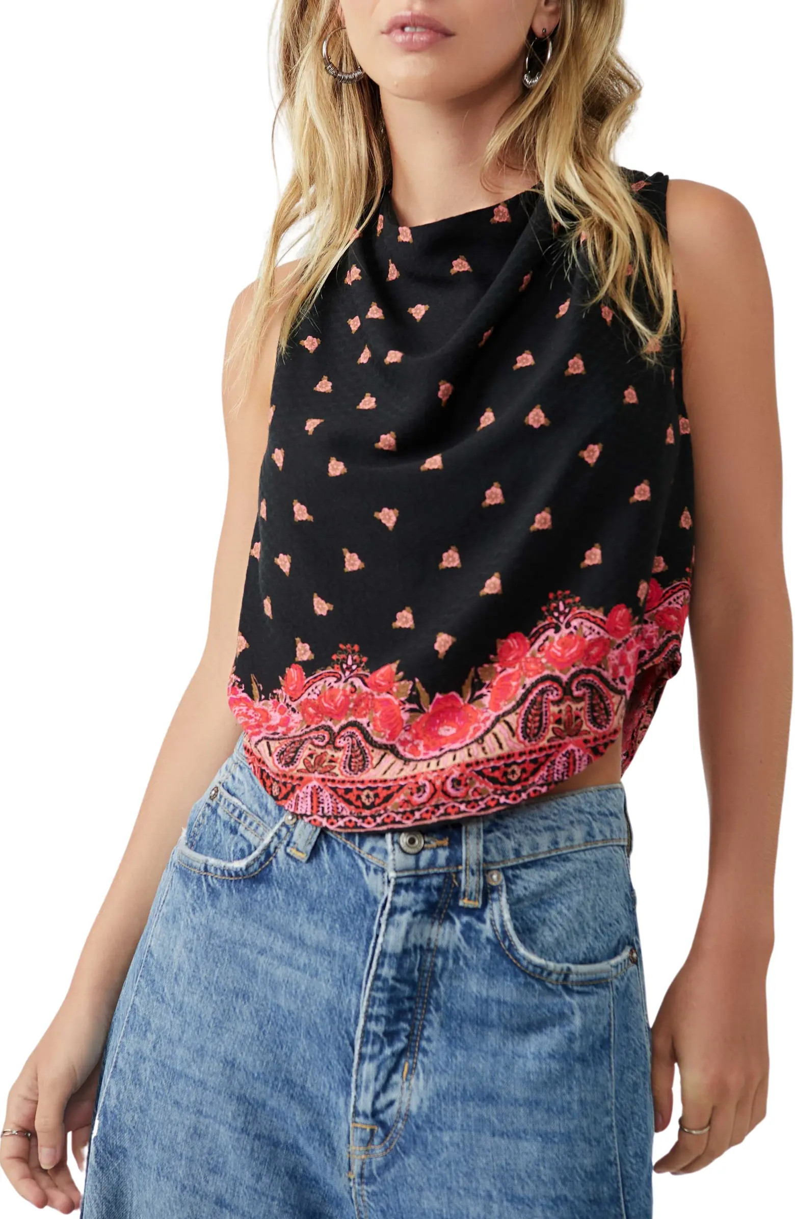 Silas Print Cowl Neck Open Back Tank | Nordstrom Rack