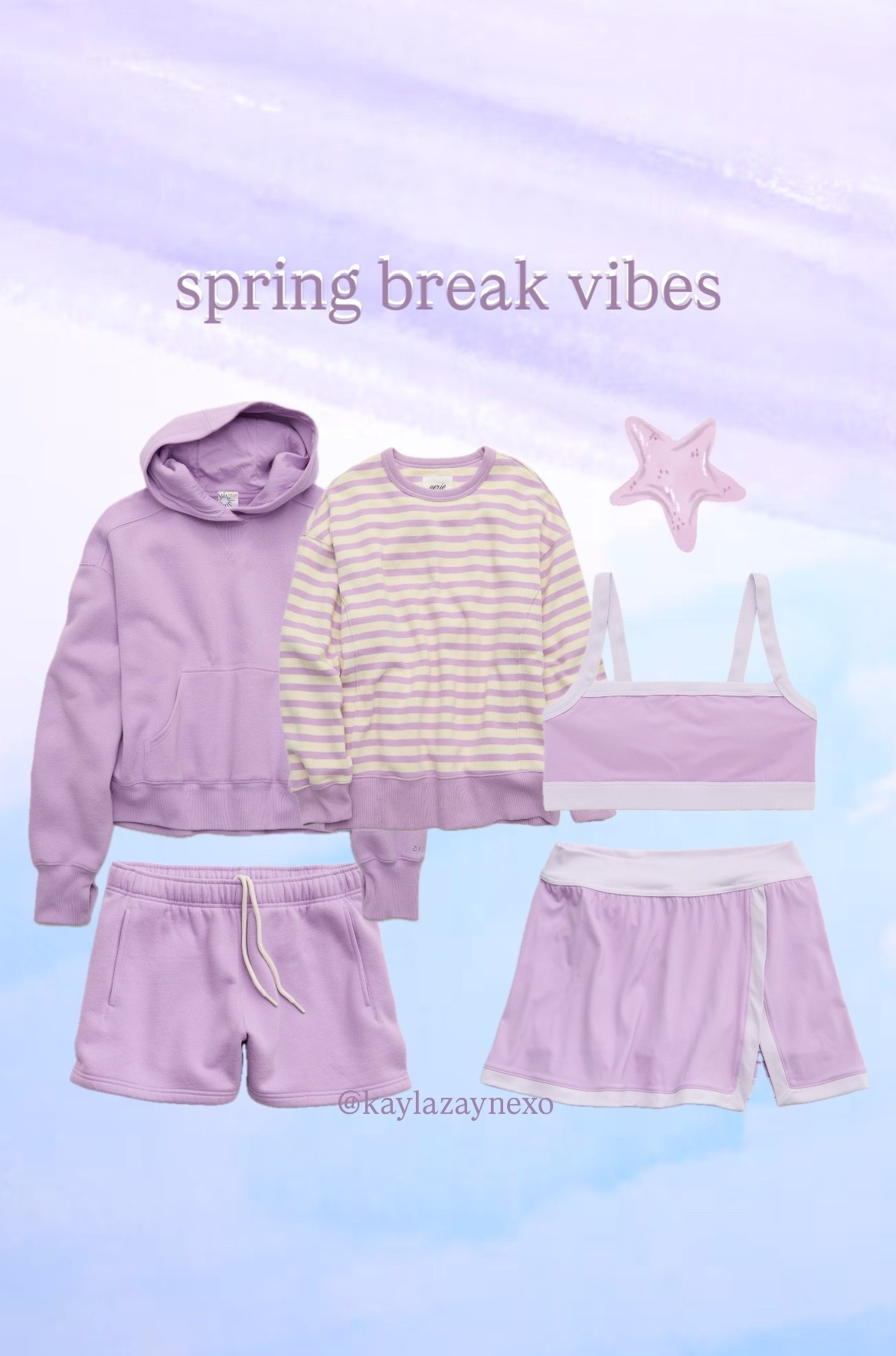 Aerie basics are the best! So cute and the quaility is amazing. 30% off most of it for real rewards members! (Sign up- it’s free) 

My pics for lilac. Perfect for spring break!! 💜

Hoodie
Lounge 
Shorts
Workout 

#LTKSaleAlert #LTKSpringSale #LTKmomlife